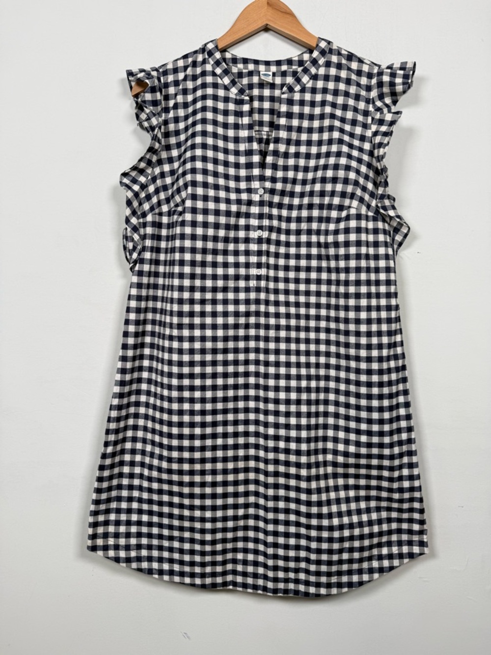 Old Navy Navy and White Gingham Sleeveless Mini Dress